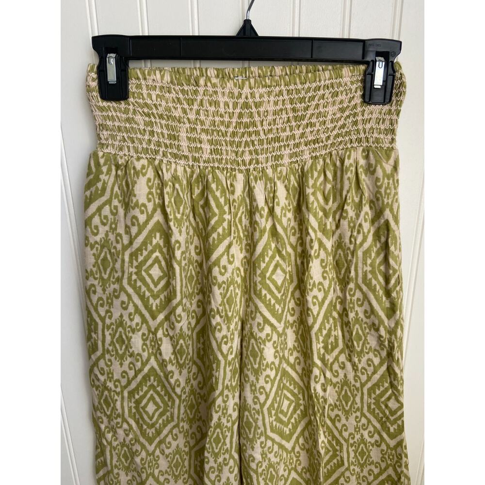 Patrons Of Peace Anthropologie Wide Leg Pants Womens XS Geometric Elastic Waist - Picture 3 of 5